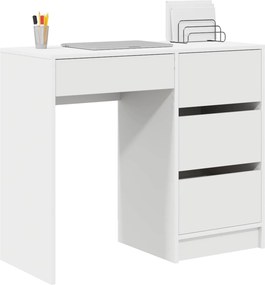 vidaXL Γραφείο με συρτάρι Λευκό 90 x 37.5 x 75 εκ Επεξεργασμένο ξύλο