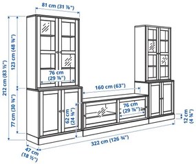 HAVSTA σύνθεση αποθήκευσης TV/γυάλινες πόρτες, 322x47x212 cm 195.348.18