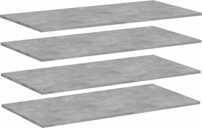 vidaXL Ράφια Βιβλιοθήκης 4 τεμ Γκρι Σκυροδ. 100x50x1,5 εκ. Επεξ. Ξύλο
