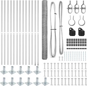 vidaXL Στύλος Περιφράξεων Ασημί