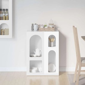 vidaXL Πλαϊνό γραφείο Υψηλής γυαλάδας λευκό 59 x 35 x 80.5 εκ.