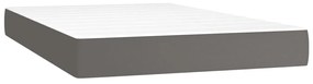 vidaXL Κρεβάτι Boxspring με Στρώμα & LED Γκρι 120x200 εκ. Συνθ. Δέρμα