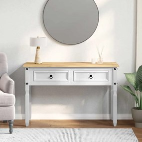 vidaXL End Table Λευκό 115 x 46 x 73 εκ Στερεά ξυλεία πεύκου