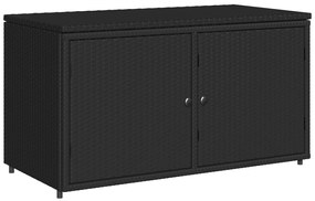 vidaXL Ντουλάπι Αποθήκευσης Κήπου Μαύρο 110x55,5x60,5 εκ. Συνθ. Ρατάν
