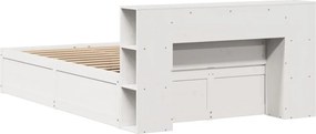 vidaXL Σκελετός Κρεβ. Χωρίς Στρώμα Λευκό 140x190 εκ Μασίφ Πεύκο