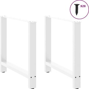 vidaXL Πόδια Τραπεζαρίας 2 τεμ. Λευκά 70x(72-73) εκ. Ατσάλι