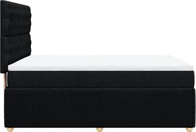 vidaXL Κρεβάτι Boxspring με Στρώμα Μαύρο 140x190 εκ. Υφασμάτινο