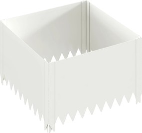 vidaXL Περίγραμμα γκαζόν 4 τμχ. 60 x 60 x 35 cm Ατσάλι Λευκό