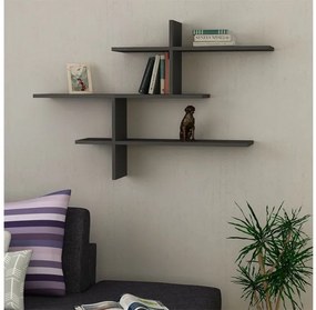 Ραφιέρα τοίχου Leo Megapap μελαμίνης ανθρακί 123x22x80εκ. GP037-0025,1-GP037-0025,1-Ανθρακί GP037-0025,1