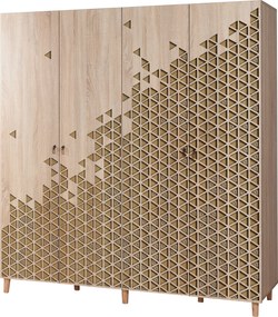 Τετραφυλλη Ντουλαπα Δρυς Sonoma IMAJ 52x180x192