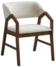 Πολυθρόνα Livia  rubberwood σε καρυδί-εκρού απόχρωση 47.5x54.5x78εκ