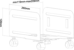 Στήριγμα CPU με Ρόδες Neomounts CPU-M100BLACK