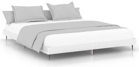 vidaXL Πλαίσιο Κρεβατιού Γυαλιστερό Λευκό 160x200 εκ Επεξεργ. Ξύλο