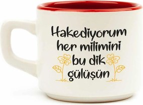 Stewehome Κούπα από κεραμικό με μοντέρνο σχέδιο Λευκό 7x7x6 cm