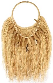 Διακοσμητικό Τοίχου Με Κρίκο 012.862101112 30x30cm Με Raffia Natural Raffia