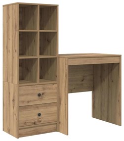 vidaXL Γραφείο με αποθηκευτικό χώρο με συρτάρι 2 pcs artisan δρυς