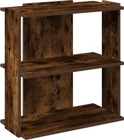 vidaXL Βιβλιοθήκη 3 Επιπέδων Καπνιστή Δρυς 60x30x60 εκ. Επεξεργ. Ξύλο