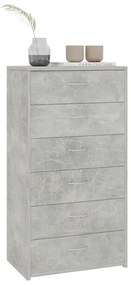 Συρταριέρα με 6 Συρτάρια Γκρι Σκυροδ. 50x34x96 εκ. Μοριοσανίδα - Γκρι