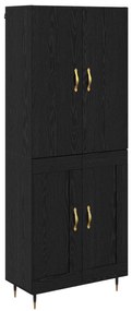 vidaXL Highboard Μαύρη Οξυά 69,5 x 34 x 180 εκ. Επεξεργασμένο ξύλο
