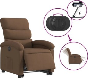 vidaXL Πολυθρόνα Ηλεκτρική Ανακλινόμενη Ανύψωση Σκ. Καφέ Υφασμάτινη