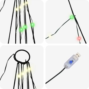 vidaXL Χριστουγεννιάτικο Δέντρο LED με Σφήνες Εδάφους Πολύχρωμο 511 εκ