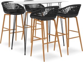 vidaXL Σετ Επίπλων Μπαρ 5 Τεμαχίων Λευκό / Μαύρο