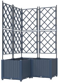 vidaXL Γλάστρα Κήπου με Πέργκολα 3 τεμ Γκρι 80x80x143 εκ