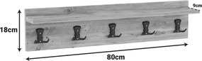 Κρεμάστρα Mec pakoworld μελαμίνη σε oak απόχρωση 80x9.5x18εκ