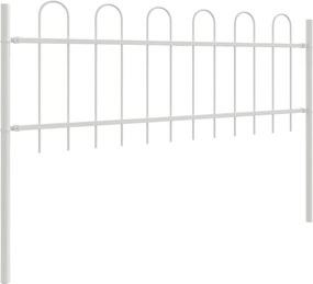 vidaXL Φράχτης Κήπου 5 pcs Λευκό 8,5 x 0,6 μ Ατσάλι με Πούδρα