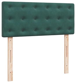 Οθωμανικό κρεβάτι με στρώμα &amp; LEDs Dark Green 120x190cm Velvet - Πράσινο