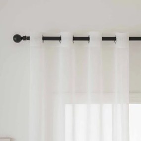 Beauty Home Κουρτίνα γάζα μονόχρωμη με 8 μεταλλικούς κρίκους Sharp Art 8448 140x270 Εκρού