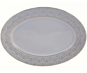 Πιατέλα Οβάλ Πορσελάνινη PR14141107 36cm White-Gold Oriana Ferelli® Porcelain