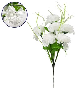 09074 Τεχνητό Φυτό Διακοσμητικό Μπουκέτο Λευκό M20cm x Υ35cm Π20cm με 7 X Γαρύφαλλα