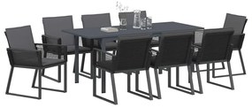 vidaXL Σέτ φαγητού για κήπο 9 pcs Ανθρακί Ατσάλι και πολυ-ρατάν
