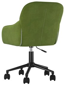 vidaXL Καρέκλα Γραφείου Περιστρεφόμενη Ανοιχτό Πράσινο Βελούδινη