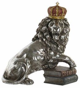 Διακοσμητική Φιγούρα DKD Home Decor Ασημί Λέων Ρητίνη (42 x 25 x 45 cm)