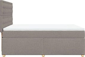 vidaXL Κρεβάτι Boxspring με Στρώμα Taupe 160x200 εκ. Υφασμάτινο