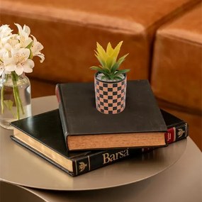 Τεχνητό Φυτό σε Κεραμικό Μοντέρνο Γλαστράκι 7.5x16cm - Μαύρο