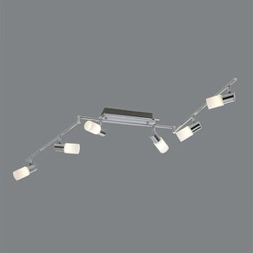 Φωτιστικό Οροφής-Σποτ Led Clapton 6x430Lm 150x24x8cm Chrome-White Brushed 821410605 Trio Lighting Μέταλλο,Γυαλί