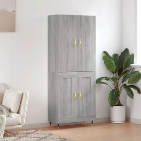 vidaXL Ντουλάπι Γκρι Sonoma 69,5 x 34 x 180 εκ. Επεξεργασμένο Ξύλο