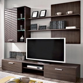 Σύνθετο σαλονιού Salome pakoworld LED wenge 200x41x190εκ (1 τεμάχια)