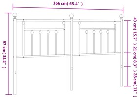 vidaXL Ανταλλακτικό κεφαλάρι Λευκό 160 εκ. Μεταλλικό