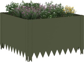 vidaXL Περίγραμμα γκαζόν 60 x 60 x 35 cm Ατσάλι Λαδί