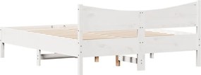 vidaXL Σκελετός Κρεβ. Χωρίς Στρώμα Λευκό 150x200 εκ Μασίφ Πεύκο