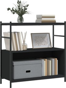 vidaXL Βιβλιοθήκη Μαύρη 80x30x78,5 εκ. Επεξεργασμένο Ξύλο / Σίδηρος