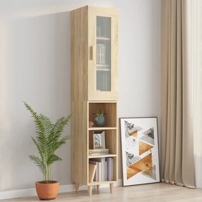 vidaXL Μπουφές Sonoma δρυς 34,5 x 34 x 180 εκ. από Επεξεργασμένο Ξύλο