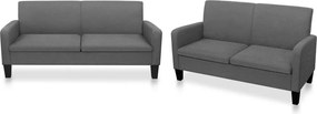 vidaXL Σετ Σαλονιού 2 Τεμαχίων Σκούρο Γκρι Υφασμάτινο