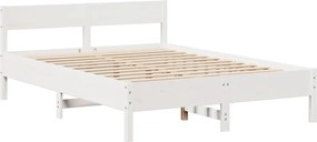 vidaXL Σκελετός Κρεβ. Χωρίς Στρώμα Λευκό 150x200 εκ Μασίφ Πεύκο