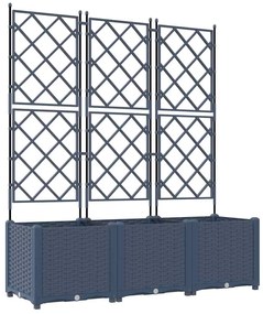 vidaXL Κηποτινάκι με Τρέλα 3 pcs Γκρι 120 x 40 x 143 εκ. PP
