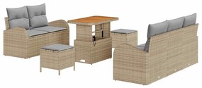 vidaXL Σετ Καναπέ Κήπου 8 pcs Μπεζ, Ανοιχτό Γκρι 90 x 55 x 71 cm